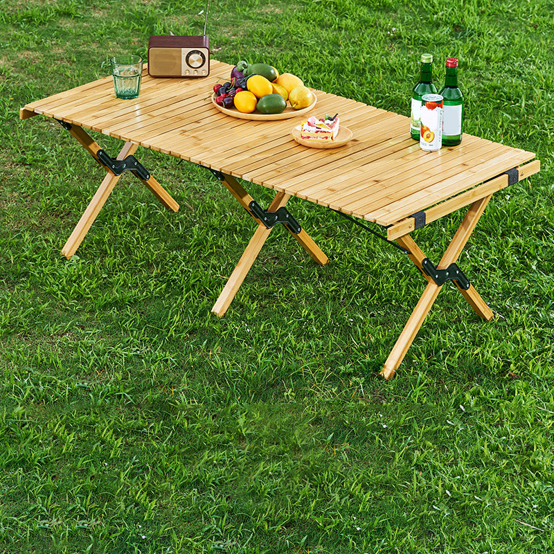 Wooden Contemporary Camping Table Rectangle 17.3" Tall Camping Table