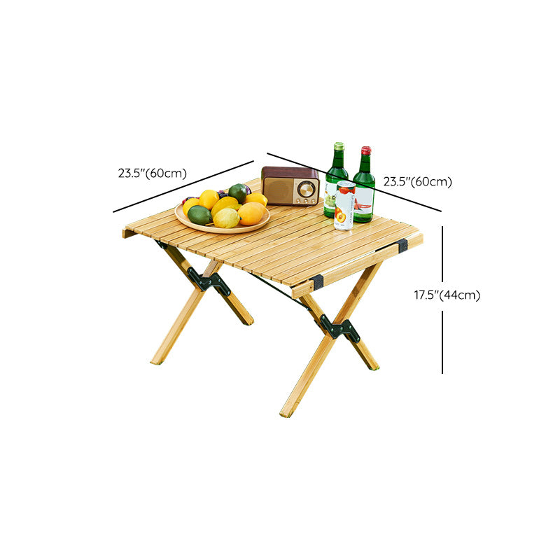 Wooden Contemporary Camping Table Rectangle 17.3" Tall Camping Table