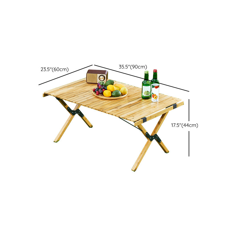 Wooden Contemporary Camping Table Rectangle 17.3" Tall Camping Table