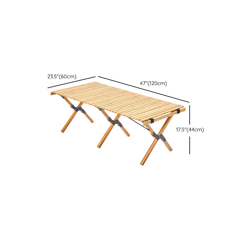 Wooden Contemporary Camping Table Rectangle 17.3" Tall Camping Table