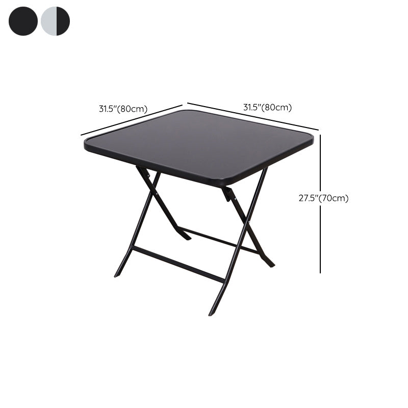 Water Resistant Bistro Table Industrial Glass Top Rust Resistant Table