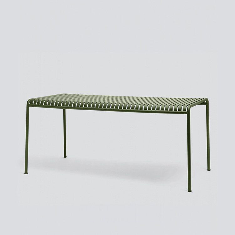 Iron Dining Table Industrial Green Rectangle Rust Resistant Table