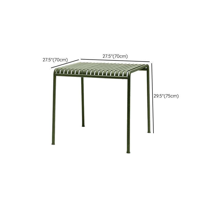 Iron Dining Table Industrial Green Rectangle Rust Resistant Table