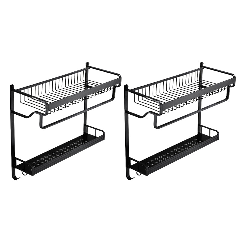 Black / Sliver Bathroom Accessory Aluminum Hardware Set Bath Shelf