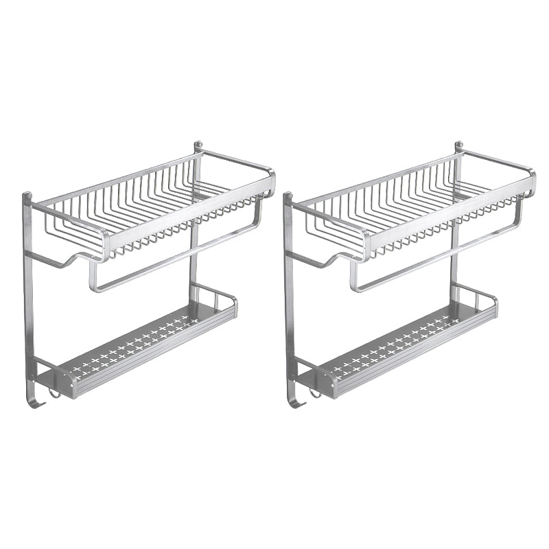 Black / Sliver Bathroom Accessory Aluminum Hardware Set Bath Shelf