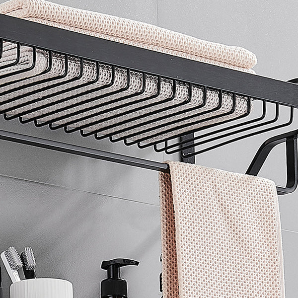 Black / Sliver Bathroom Accessory Aluminum Hardware Set Bath Shelf