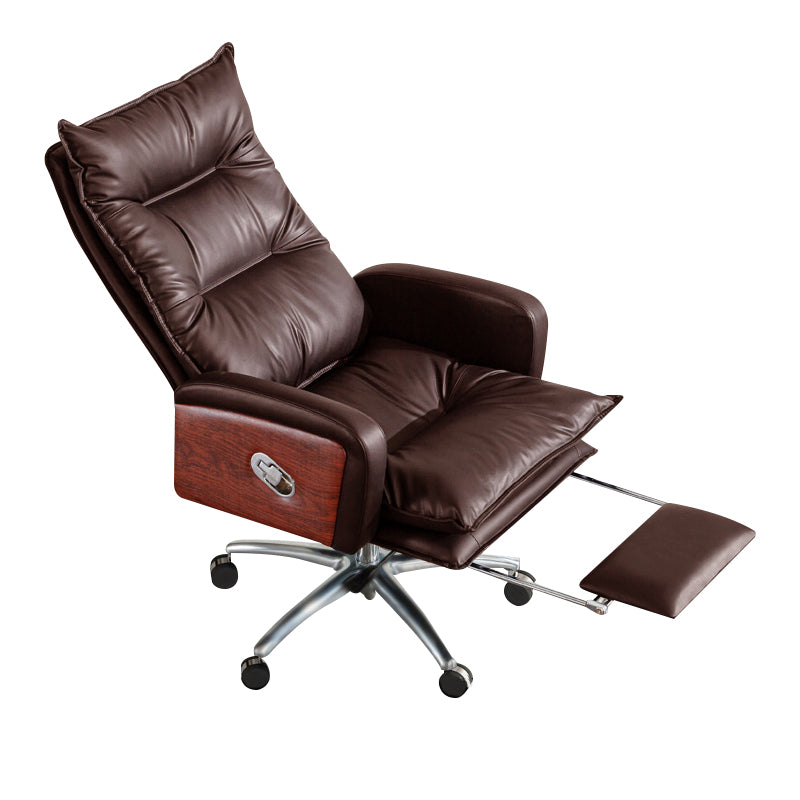 Modern Desk Chair Leather Office Chair High-Back Chair with Wheels