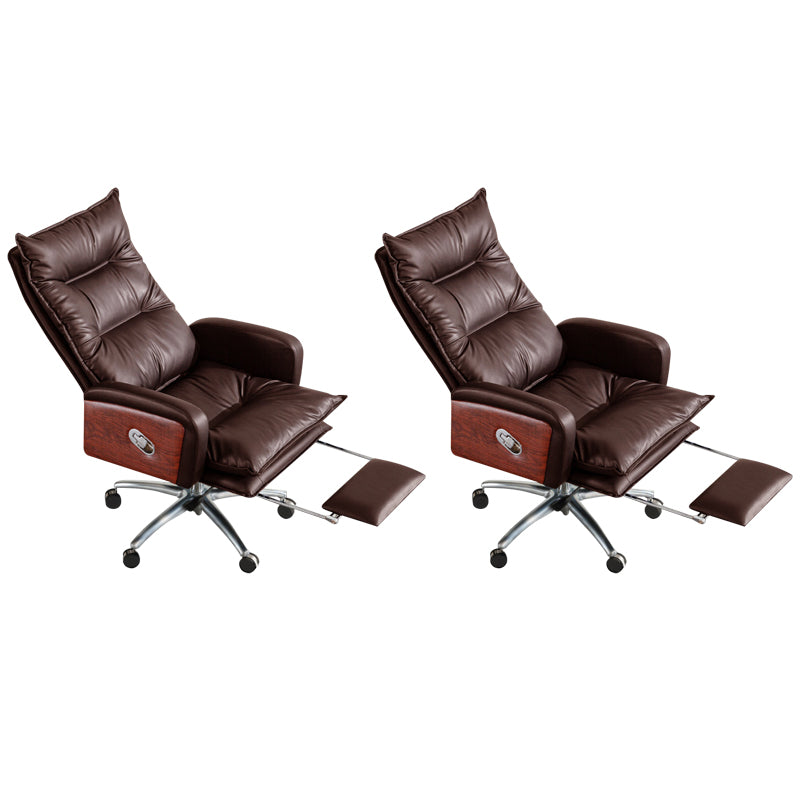 Modern Desk Chair Leather Office Chair High-Back Chair with Wheels