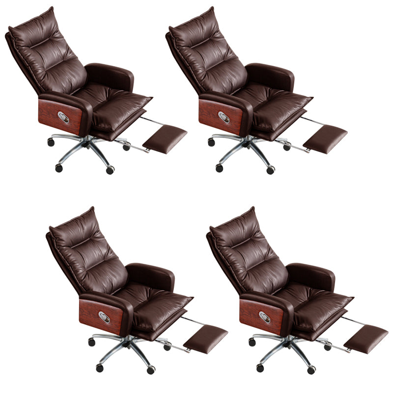 Modern Desk Chair Leather Office Chair High-Back Chair with Wheels