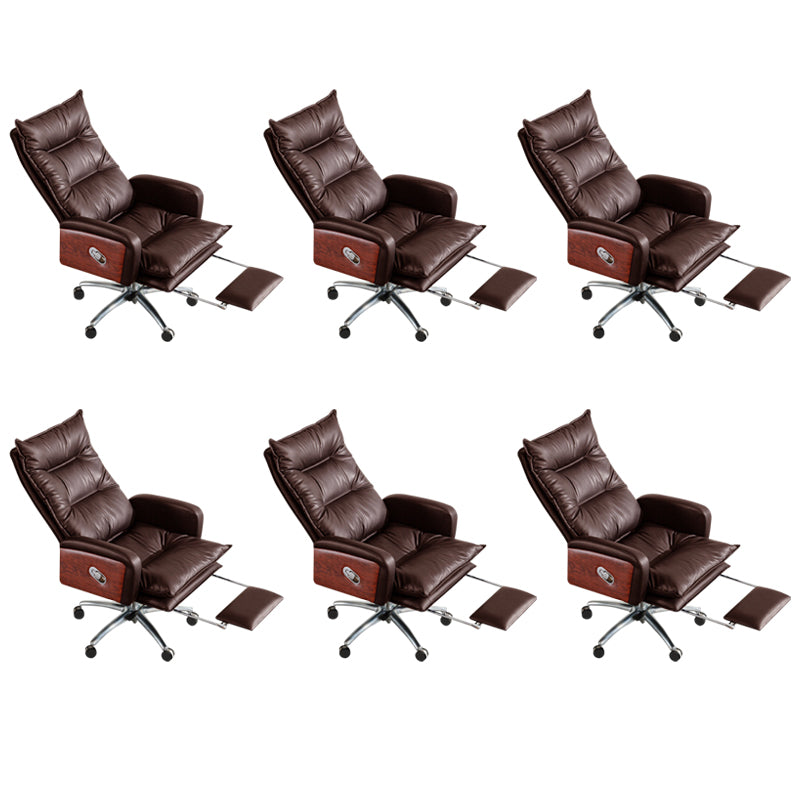 Modern Desk Chair Leather Office Chair High-Back Chair with Wheels