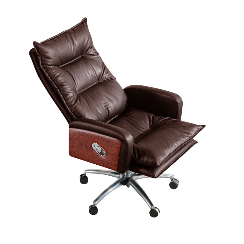 Modern Desk Chair Leather Office Chair High-Back Chair with Wheels