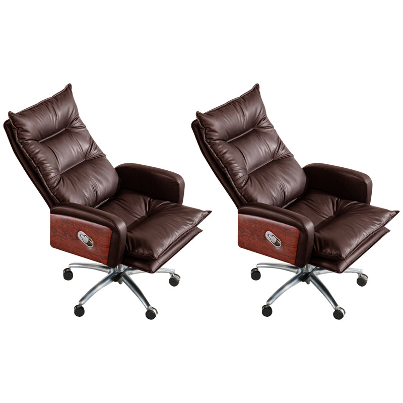 Modern Desk Chair Leather Office Chair High-Back Chair with Wheels