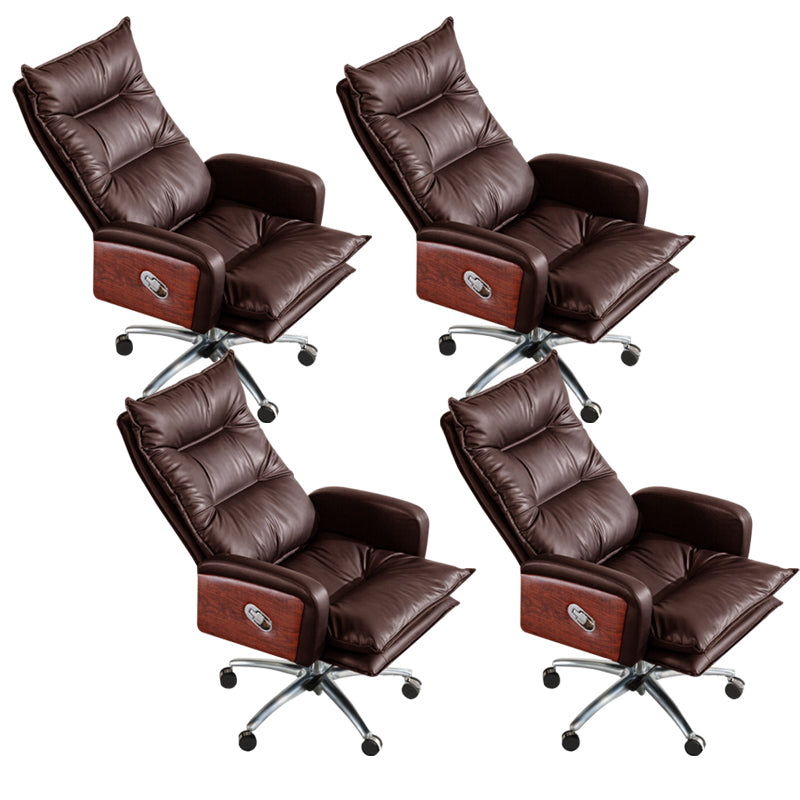 Modern Desk Chair Leather Office Chair High-Back Chair with Wheels