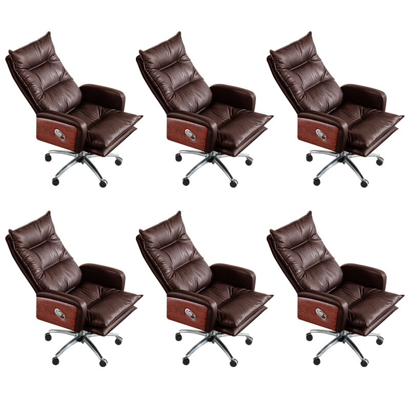 Modern Desk Chair Leather Office Chair High-Back Chair with Wheels