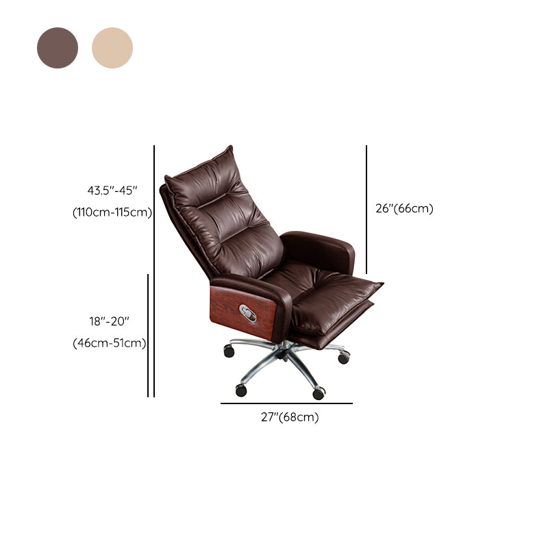 Modern Desk Chair Leather Office Chair High-Back Chair with Wheels