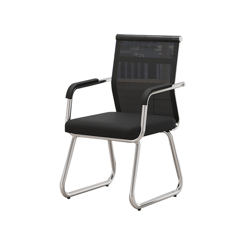 Modern Desk Chair No Distressing Fixed Arms No Wheels Office Chair