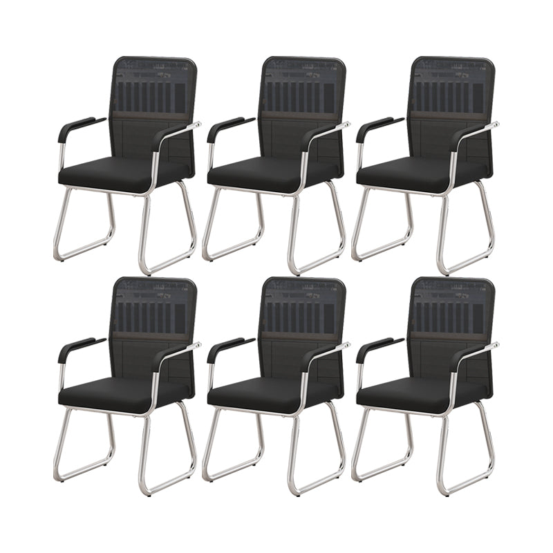 Modern Desk Chair No Distressing Fixed Arms No Wheels Office Chair