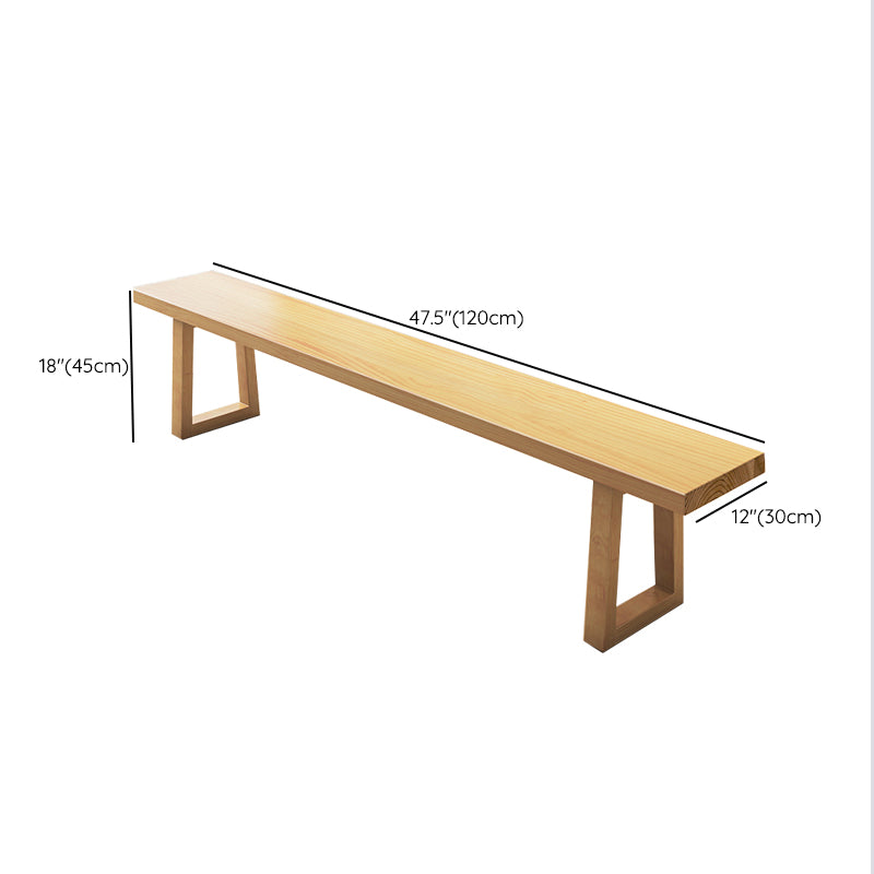 11.7-inch Width Rectangle Seating Bench Mid-Century Modern Solid Wood Bench