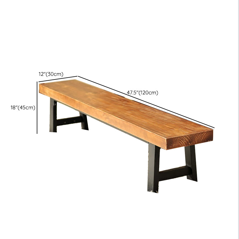 11.7-inch Width Rectangle Seating Bench Mid-Century Modern Solid Wood Bench