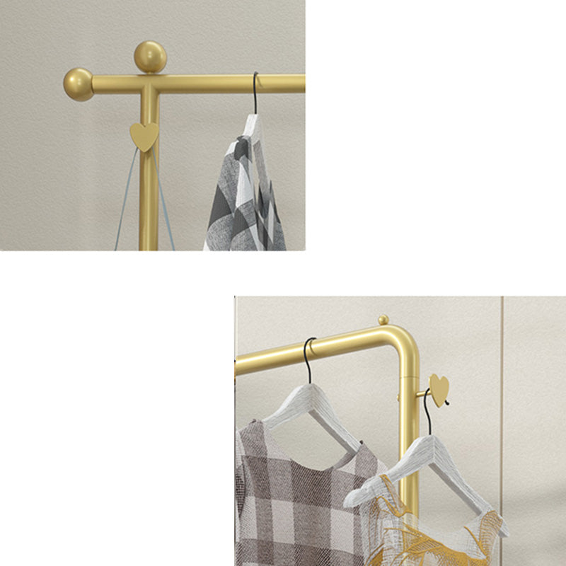 Contemporary Entry Coat Rack Metal Frame Hanging Rail and Hook Coat Hanger