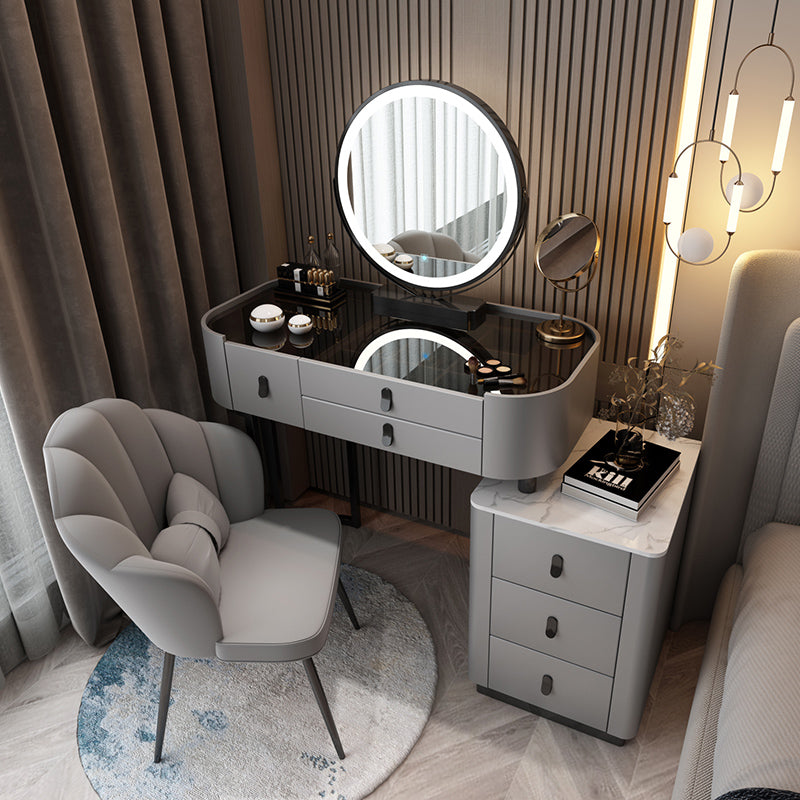 Glass/Stone Make-up Vanity Modern Vanity Dressing Table with Storage Drawers