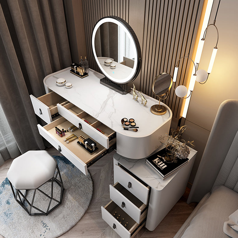 Glass/Stone Make-up Vanity Modern Vanity Dressing Table with Storage Drawers