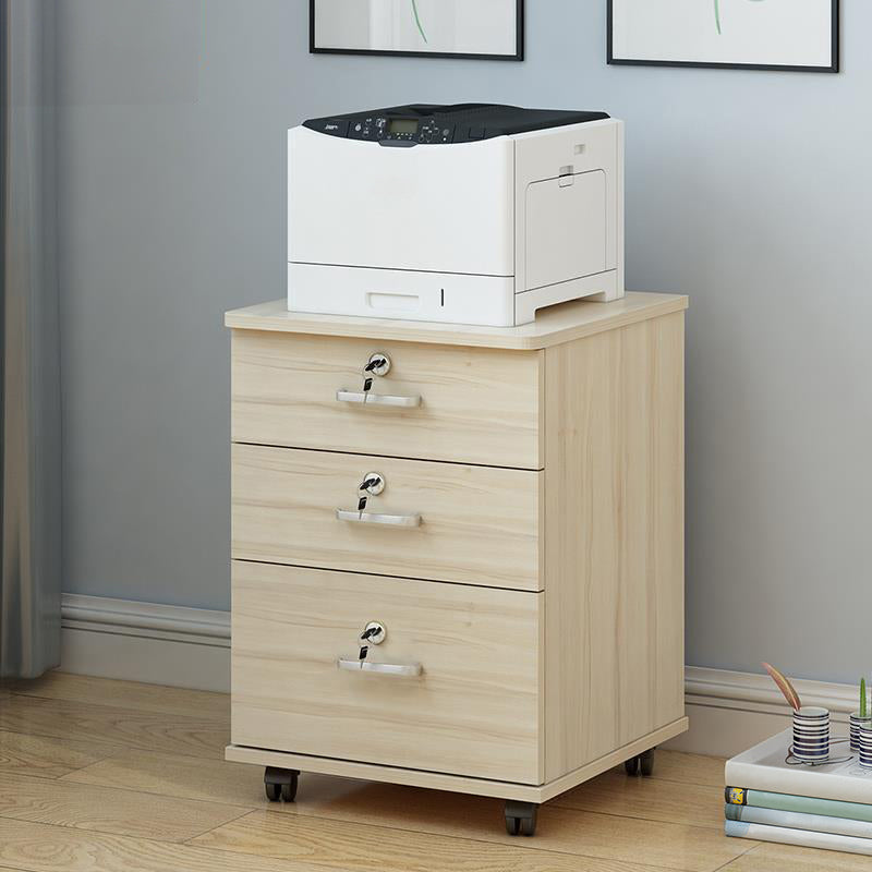 Modern Cabinet Wood Locking Drawers Filing Cabinet with Wheels for Office