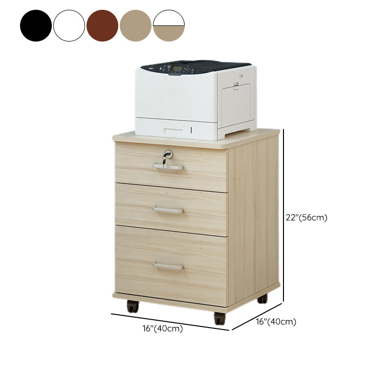 Modern Cabinet Wood Locking Drawers Filing Cabinet with Wheels for Office