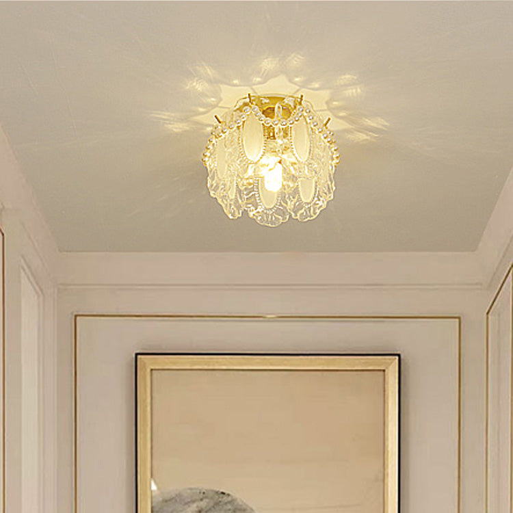 Modern Simple 1-Light Ceiling Lamp Glass Shade Ceiling Light for Living Room