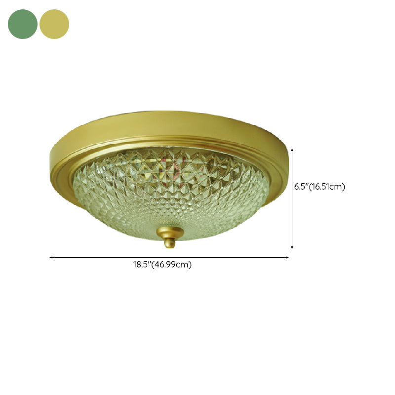 American Style Ceiling Light Circle Shape Ceiling Lamp with Glass Shade for Bedroom