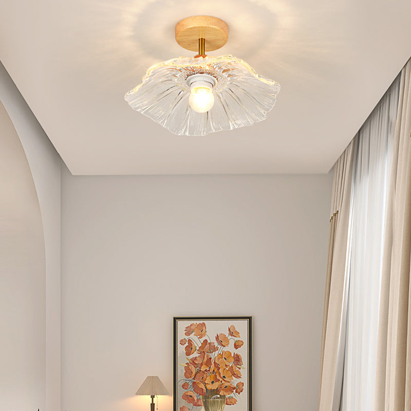 Nordic Style 1-Light Ceiling Lamp Wooden Ceiling Light for Living Room