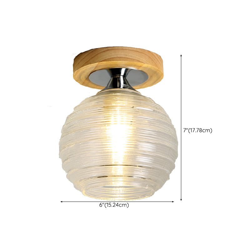 Nordic Style 1-Light Ceiling Lamp Wooden Ceiling Light for Living Room