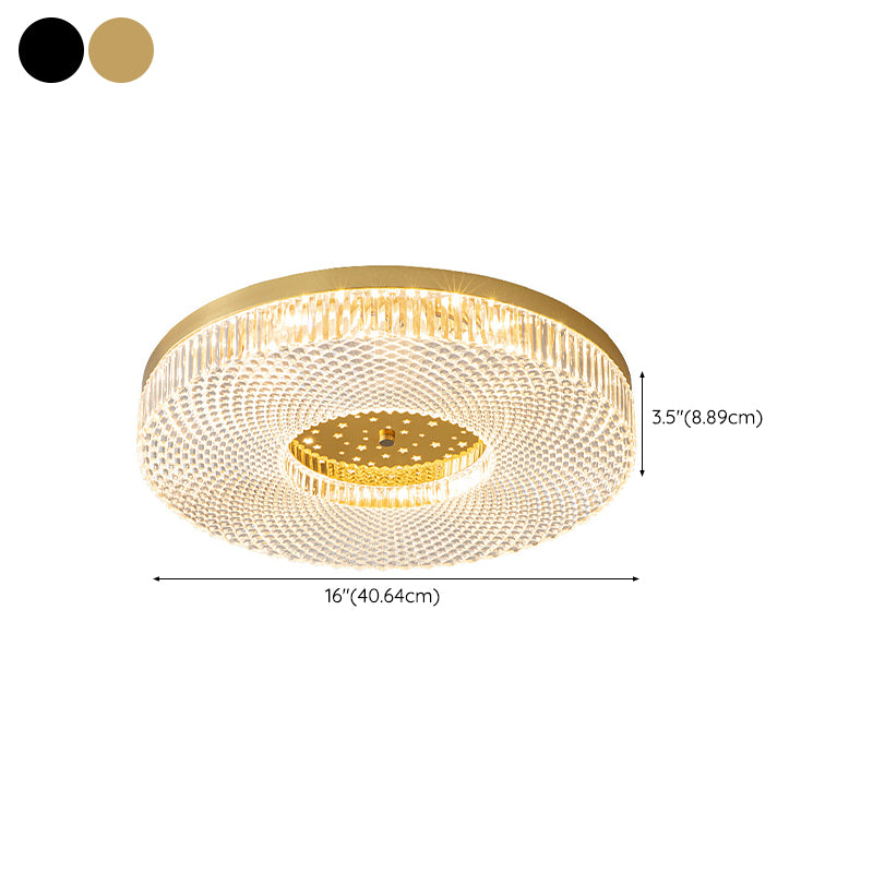 Single Golden Flush Mount Lighting Circle Acrylic LED Ceiling Light