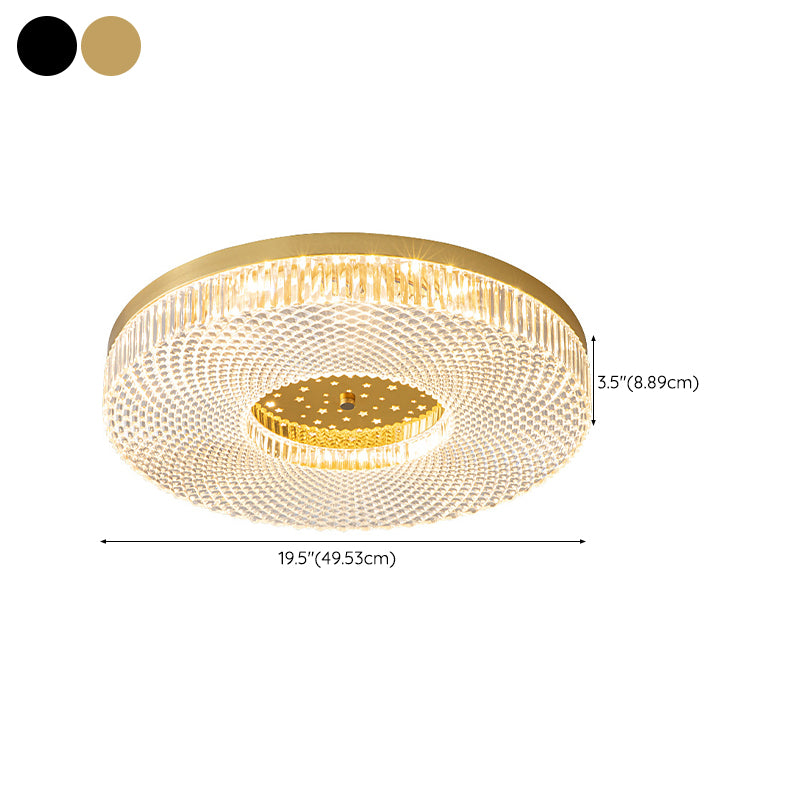 Single Golden Flush Mount Lighting Circle Acrylic LED Ceiling Light