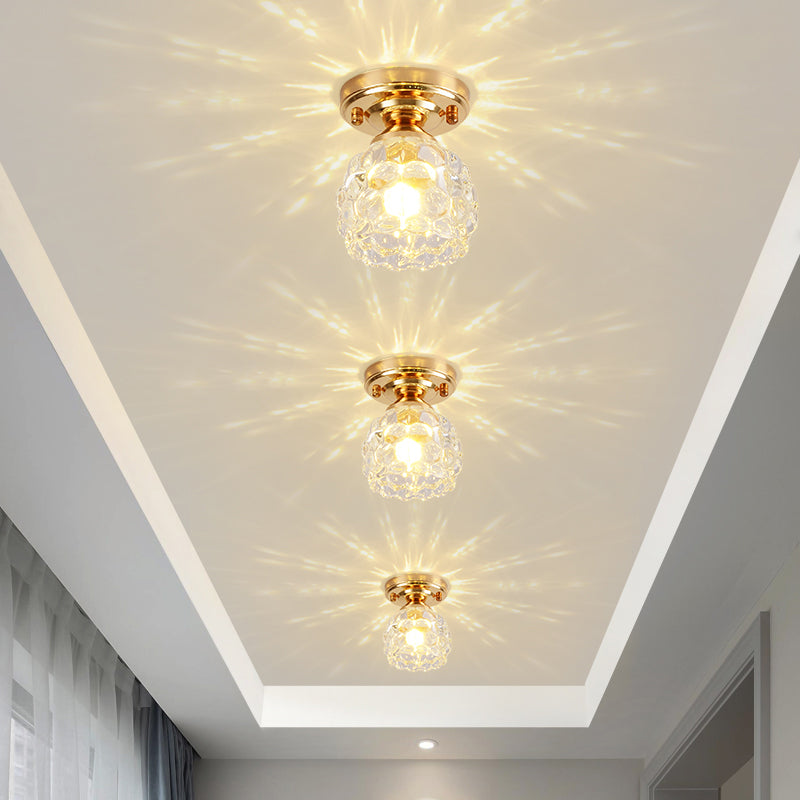 Nordic Style 1-Light Ceiling Lamp Glass Shade Ceiling Light for Bedroom