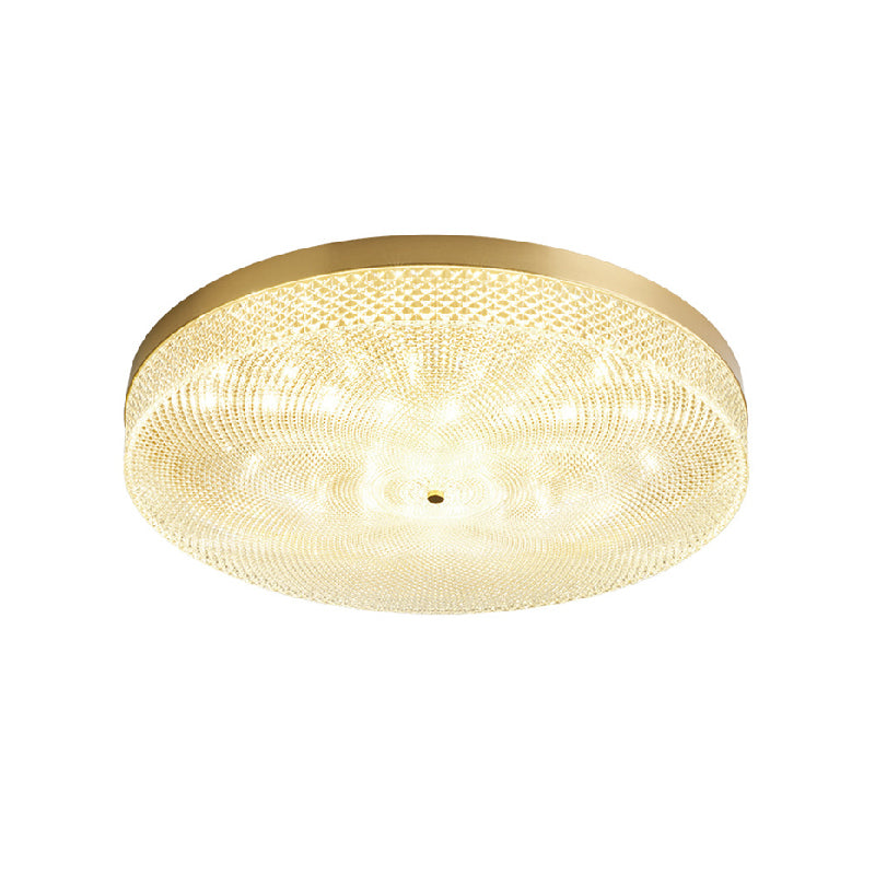 Modern Flush Light Round Ceiling Lighting with Brass and Acrylic for Bedroom