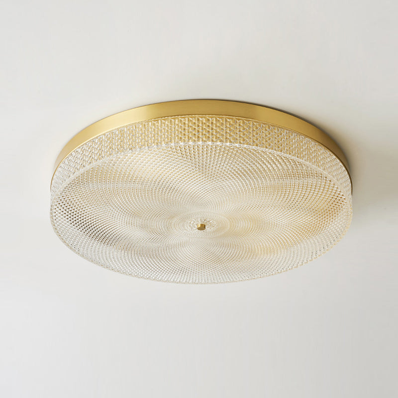 Modern Flush Light Round Ceiling Lighting with Brass and Acrylic for Bedroom