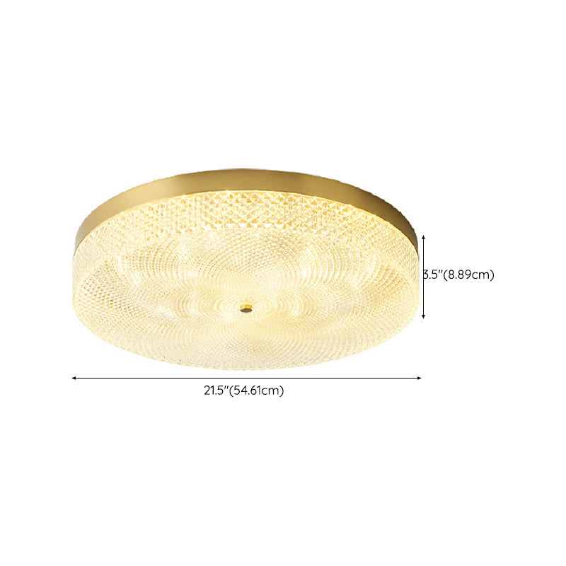 Modern Flush Light Round Ceiling Lighting with Brass and Acrylic for Bedroom