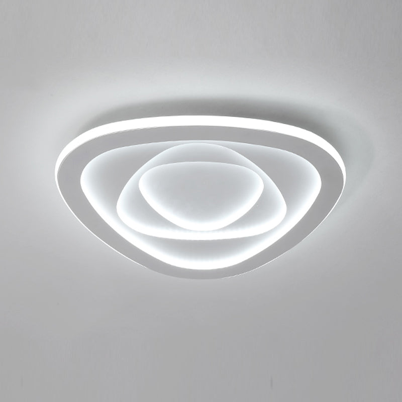 3 - Light Metal LED Flush Mount Light Triangle Modernism Ceiling Flush in White