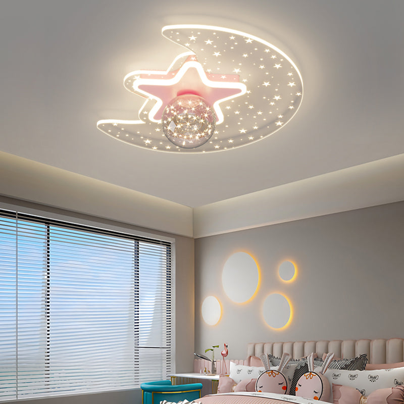 Metal Modern Flush Mount Geometric Shape Ceiling Light with Glass Shade for Living Room