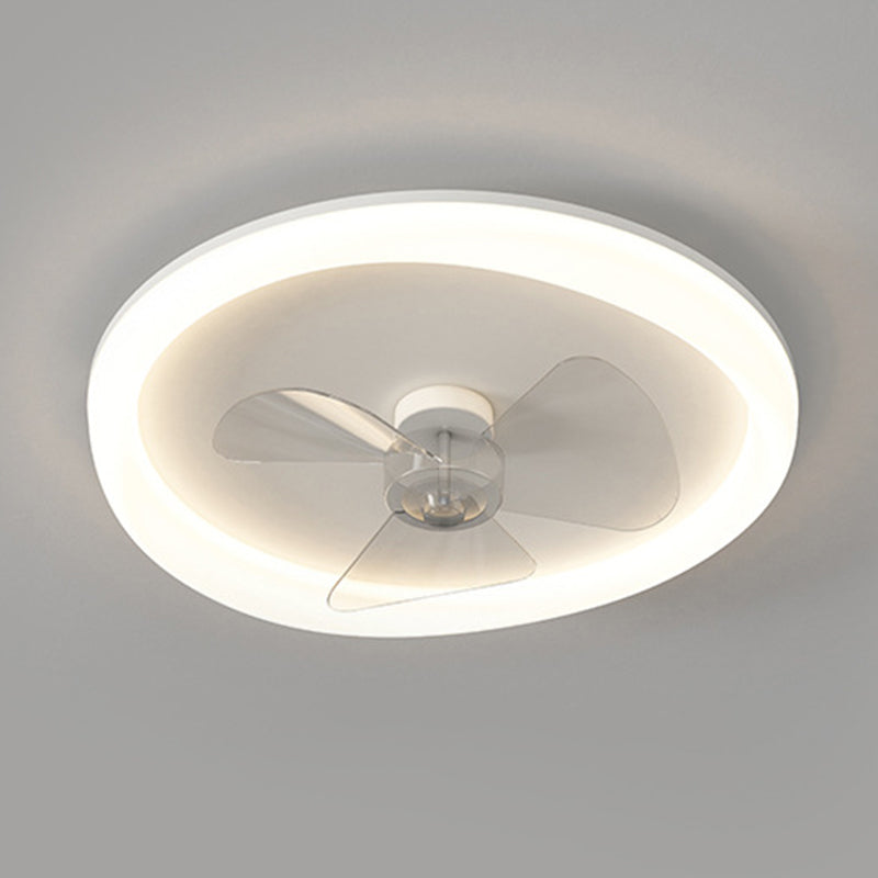 3-Blade Contemporary Ceiling Fan White LED Fan with Light for Room