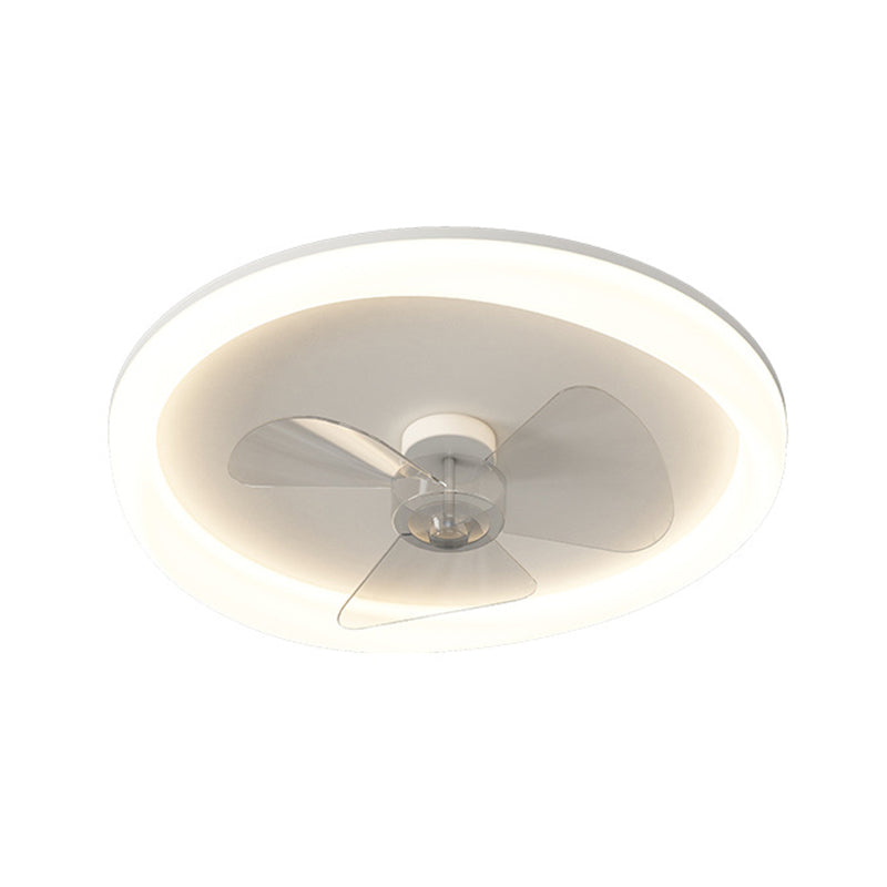 3-Blade Contemporary Ceiling Fan White LED Fan with Light for Room