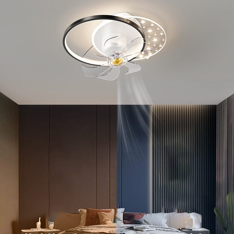 Modern Geometric LED Fan Light in Black / Gold Ceiling Fan Fixture