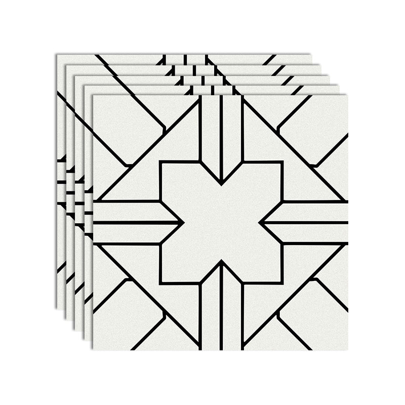 Ceramic Black Wall Tile Square Flower Pattern Tile Wall and Floor