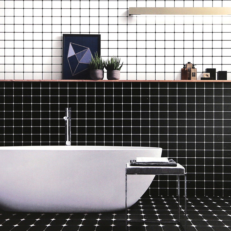 Ceramic Black Wall Tile Square Flower Pattern Tile Wall and Floor