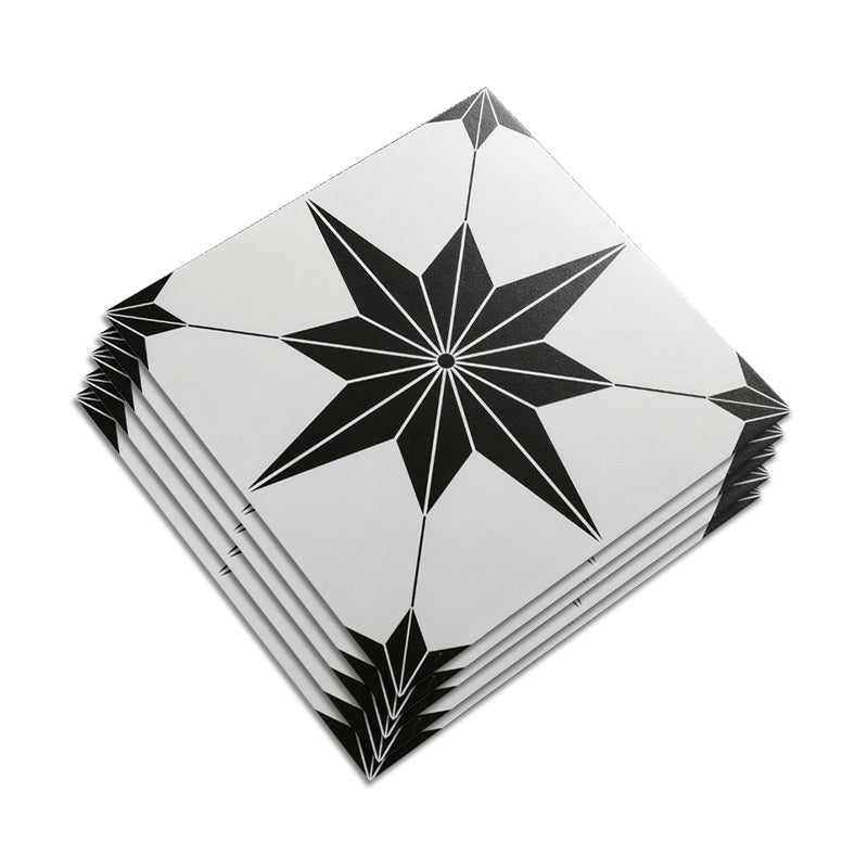 Ceramic Black Wall Tile Square Flower Pattern Tile Wall and Floor