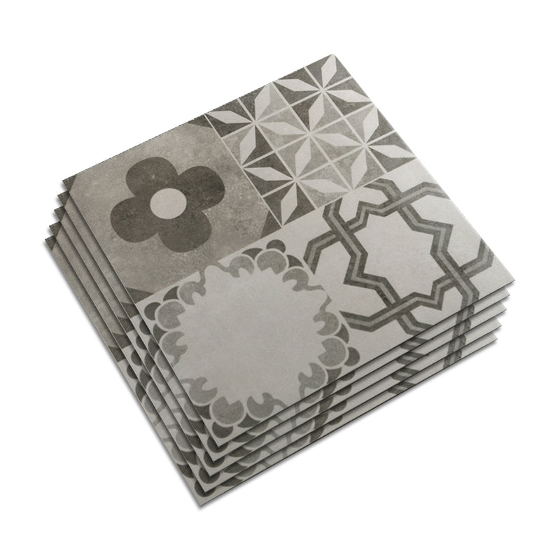 Ceramic Black Wall Tile Square Flower Pattern Tile Wall and Floor