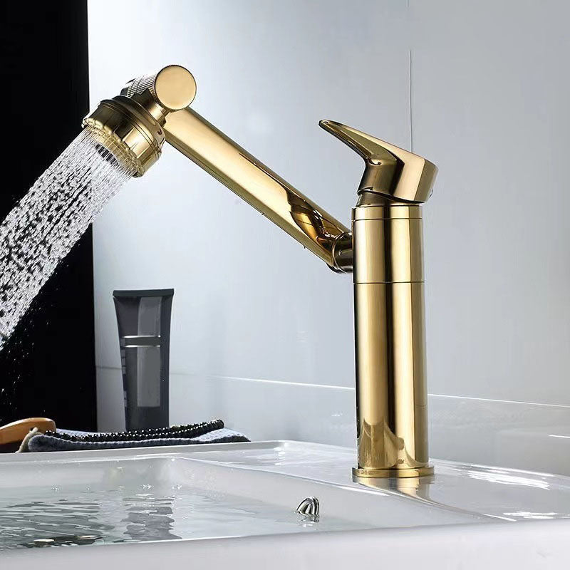 Glam Style Faucet Single Handle Vessel Sink Bathroom Faucet with Waterfall Spout