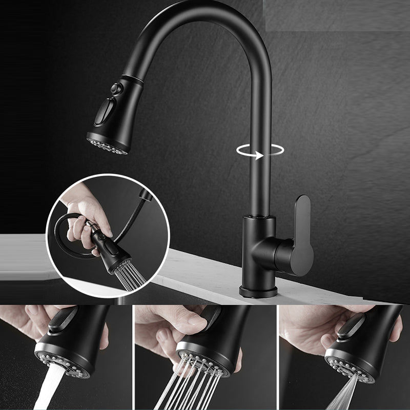 Modern Pull down Kitchen Faucet  Sprayer with Handle and Supply Lines Bar Faucet