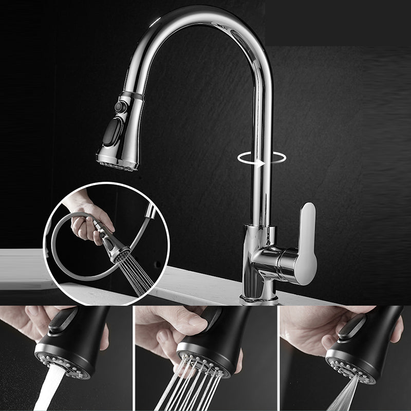 Modern Pull down Kitchen Faucet  Sprayer with Handle and Supply Lines Bar Faucet